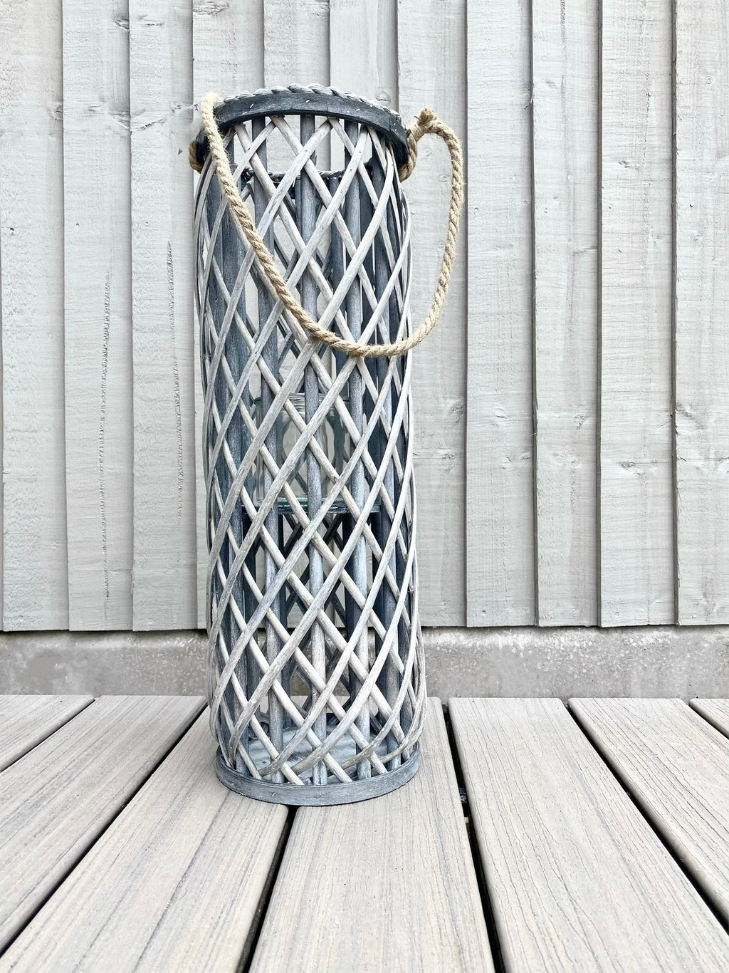 Grey Woven Lantern